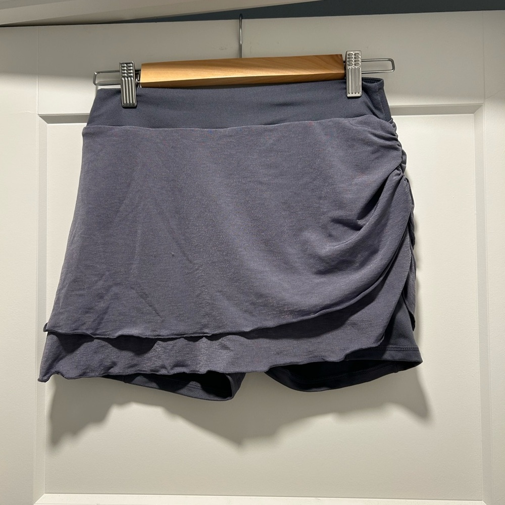 Elegant A-Line Skort in Gray